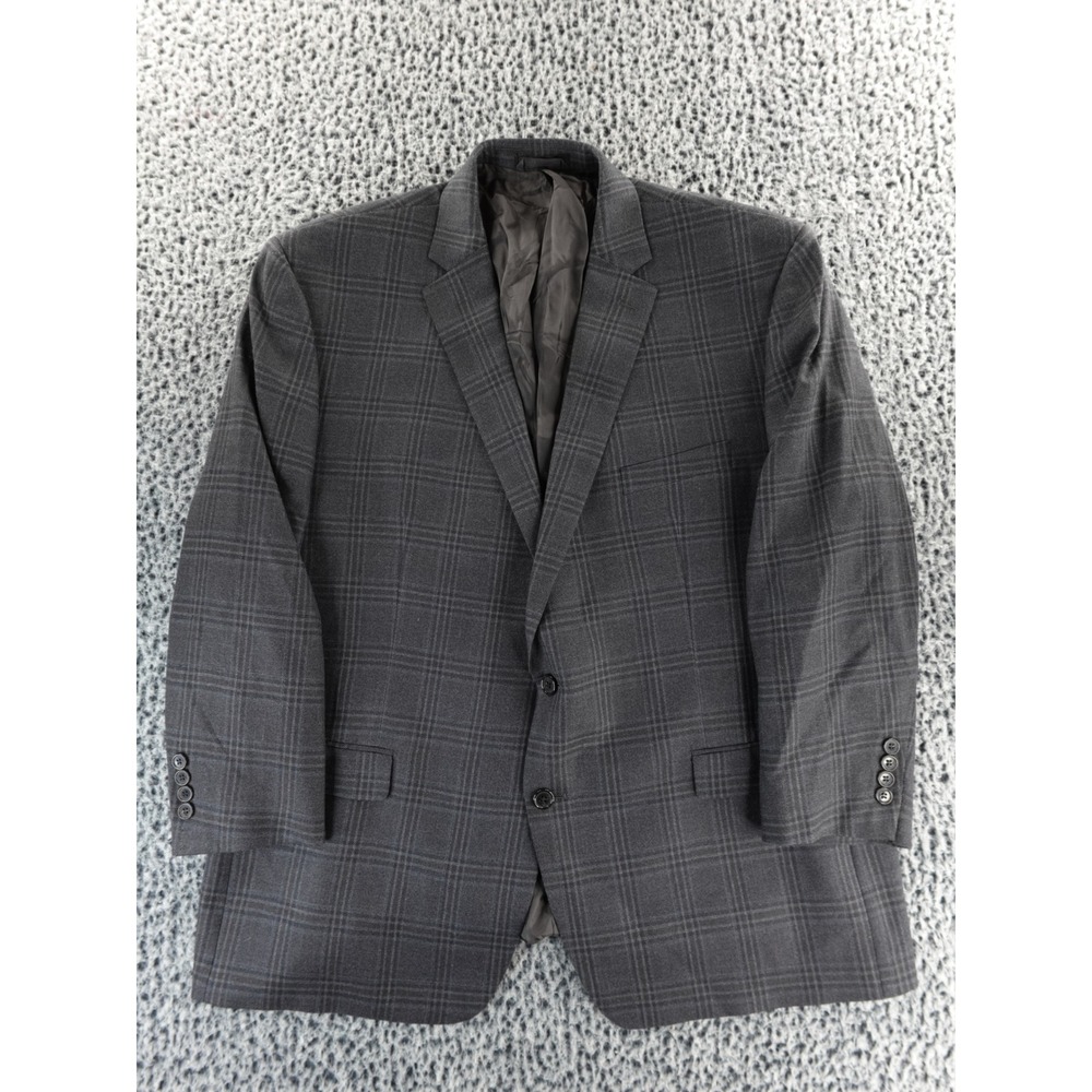 Lauren Ralph Lauren Grey Plaid Blazer Jacket‎ Two Button Notch Lapel 50R